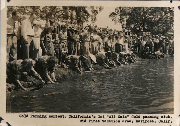 Gold Panning Contest Mid Pines vacation Area Mariposa California