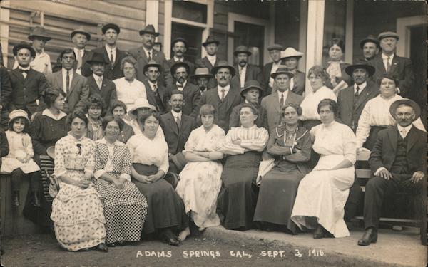 Family Photo, September 3, 1916 Adams Springs California