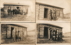 Lot of 4: Frontier Woman Outside of Home Postcard