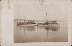 Men & Woman on Two Boats, "Meri" Postcard