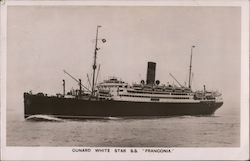Cunard White Star S.S. franconia Postcard
