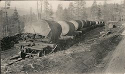 Railroad Cars with Huge Logs Postcard