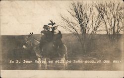 People on Donkey, Perkins Farm Niotaze, KS Postcard Postcard Postcard
