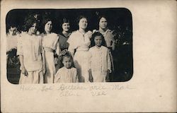 Women and Girls in Front of Trees Postcard