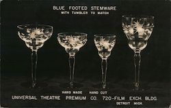 Blue Footed Stemware with Tumbler Postcard