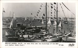 Newport Harbor as seen from near the anchorage of Newport Harbor Yacht Club Newport Beach, CA Postcard Postcard Postcard