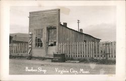 Barber Shop Virginia City, MT Postcard Postcard Postcard