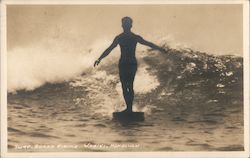Surf Board Riding Postcard