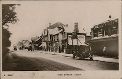 High Street in Ascot, view of street lined with stores and commercial buildings England Berkshire Postcard Postcard Postcard