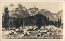 A Section of Paradise Valley Camp Ground, Tatoosh Range in Background Postcard