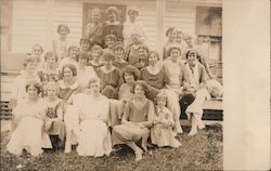 Women and Girls Sitting on Porch 1923 Postcard