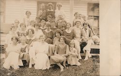 Women and Girls Sitting on Porch 1923 Monterey, MA Postcard Postcard Postcard