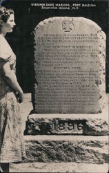 Virginia Dare Marker Fort Raleigh Roanoke Island Postcard