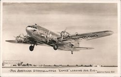 Pan American Stratoclipper Comet Leaving for Rio Postcard
