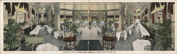 Panoramic View of Dining Room, Edgewater Hotel Chicago Illinois