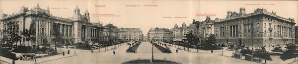Rare 3-Fold Panorama of Budapest Szabadság tér Hungary
