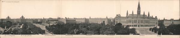 Panorama of Parliament Building and Surroundings Vienna Austria