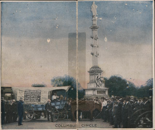 Columbus Circle, Central Park Ezra Meeker, Oregon Trail Expedition New York City
