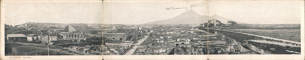 Panorama of Pompeii Italy