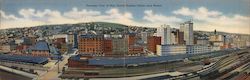 Panorama of Main Business District from Harbor Large Format Postcard