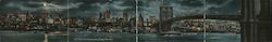 East River Front and Brooklyn Bridge Large Format Postcard