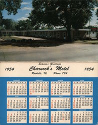 Charnock's Motel 1954 Calendar Large Format Postcard