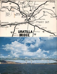 Umatilla Bridge and The Crossroads Large Format Postcard
