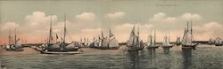 At Anchor, Harbor Scene Large Format Postcard