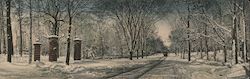 Winter on Washtenaw Avenue Large Format Postcard