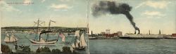View in 1820 and 1920 Large Format Postcard