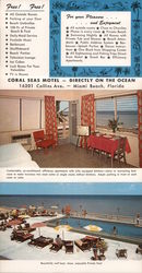 Coral Seas Motel, Directly on the Ocean Miami Beach, FL Large Format Postcard Large Format Postcard Large Format Postcard