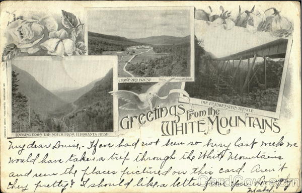 Looking down the Notch from Elephants Head/Crawford House/The Frankenstein Trestle Crawford Notch New Hampshire