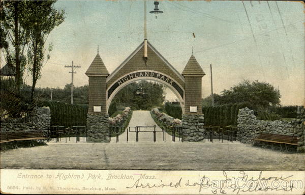 Entrance to Highland Park Brockton Massachusetts