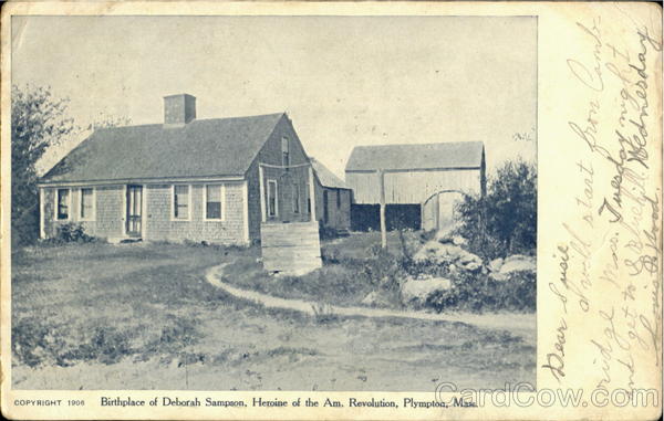 Birthplace Of Deborah Samson, Herione Of Am. Revolution Plumpton Massachusetts