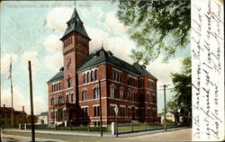 High School New Bedford, MA Postcard Postcard