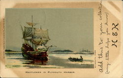 Mayflower In Plymouth Harbor Massachusetts Postcard Postcard