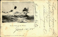 Revere Beach in the Winter Massachusetts Postcard Postcard