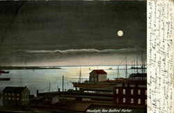 Moonlight New Bedford, MA Postcard Postcard