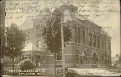 Toen Hall & Post Office Stoughton, MA Postcard Postcard