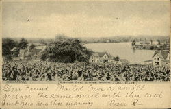 BIRD'S EYE, LAKE BOON Worcester Hudson Stow, MA Postcard Postcard