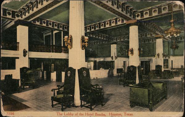 The Lobby of the Hotel Bender Houston Texas