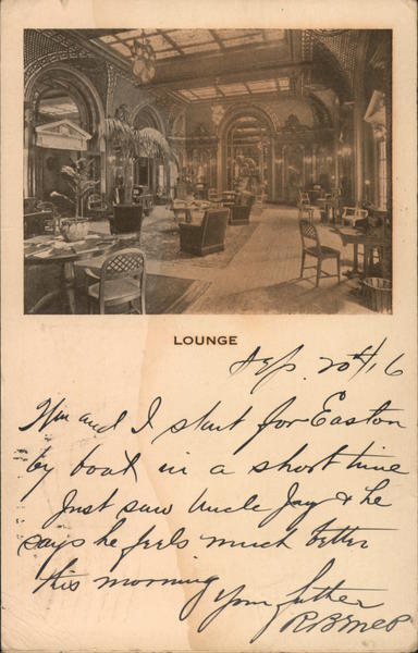 Interior View of the Lounge at the Hotel Belvedere Baltimore Maryland