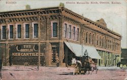 Oberlin Mercantile Block Kansas Postcard Postcard Postcard