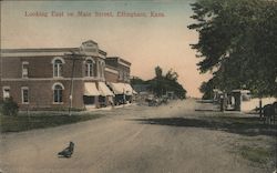 Looking East on Main Street Postcard