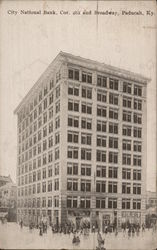 City national Bank Corner of 4th and Broadway Postcard