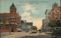 Texas Avenue, looking West from Fannin Street Houston, TX Postcard Postcard Postcard