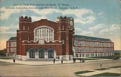 Lincoln Park High School, On South "G" Street. Between Columbia Avenue and 35th Street Postcard