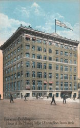 Perkins Building, Home of the Morning Ledger & Evening News Postcard
