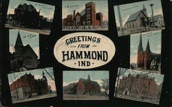 Greeting From Hammond IND Postcard