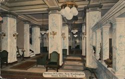 Section of Lobby New Washington Hotel Seattle, WA Postcard Postcard Postcard